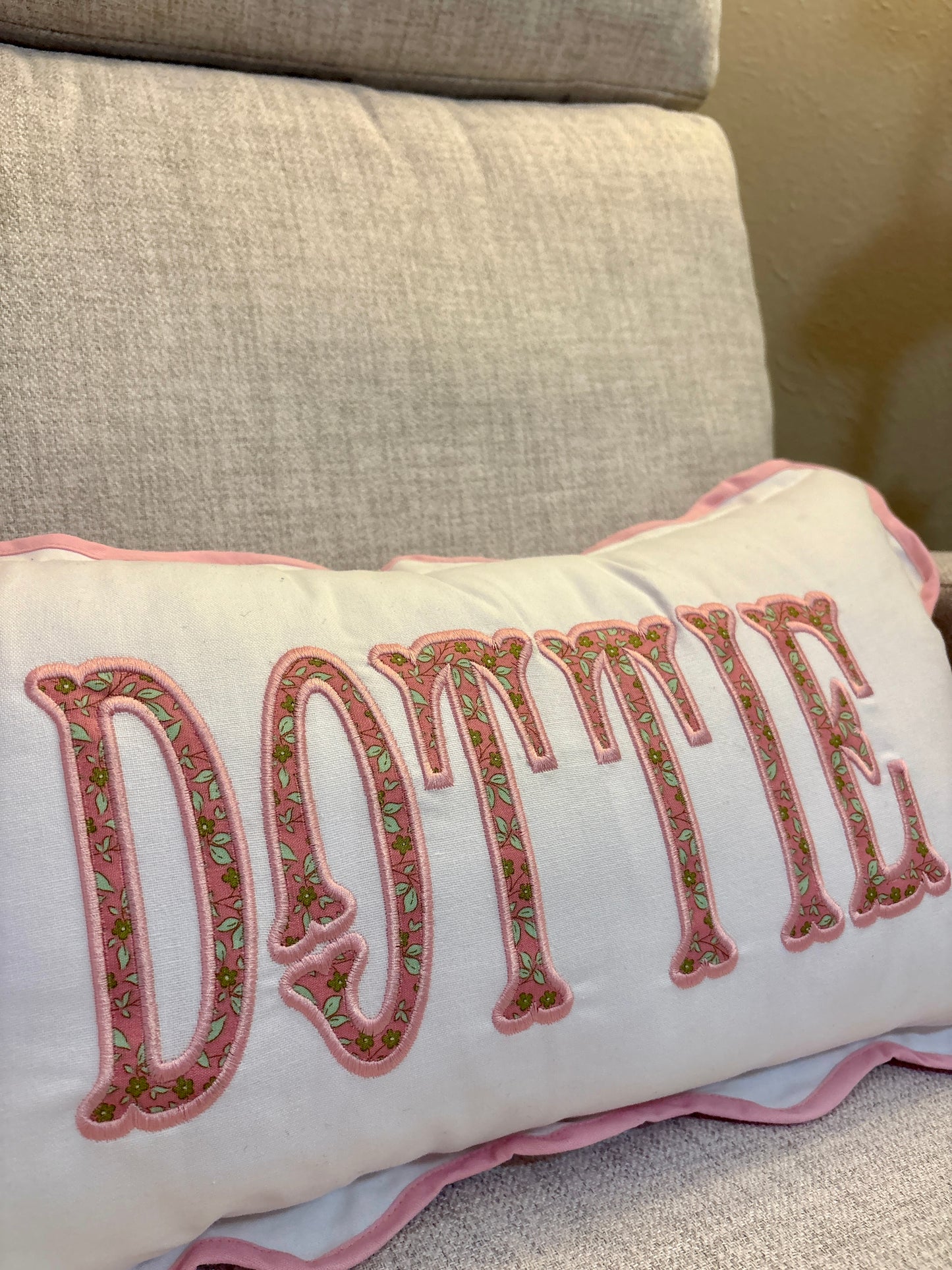 Scallop Applique Pillow Covers - Embroidery Included