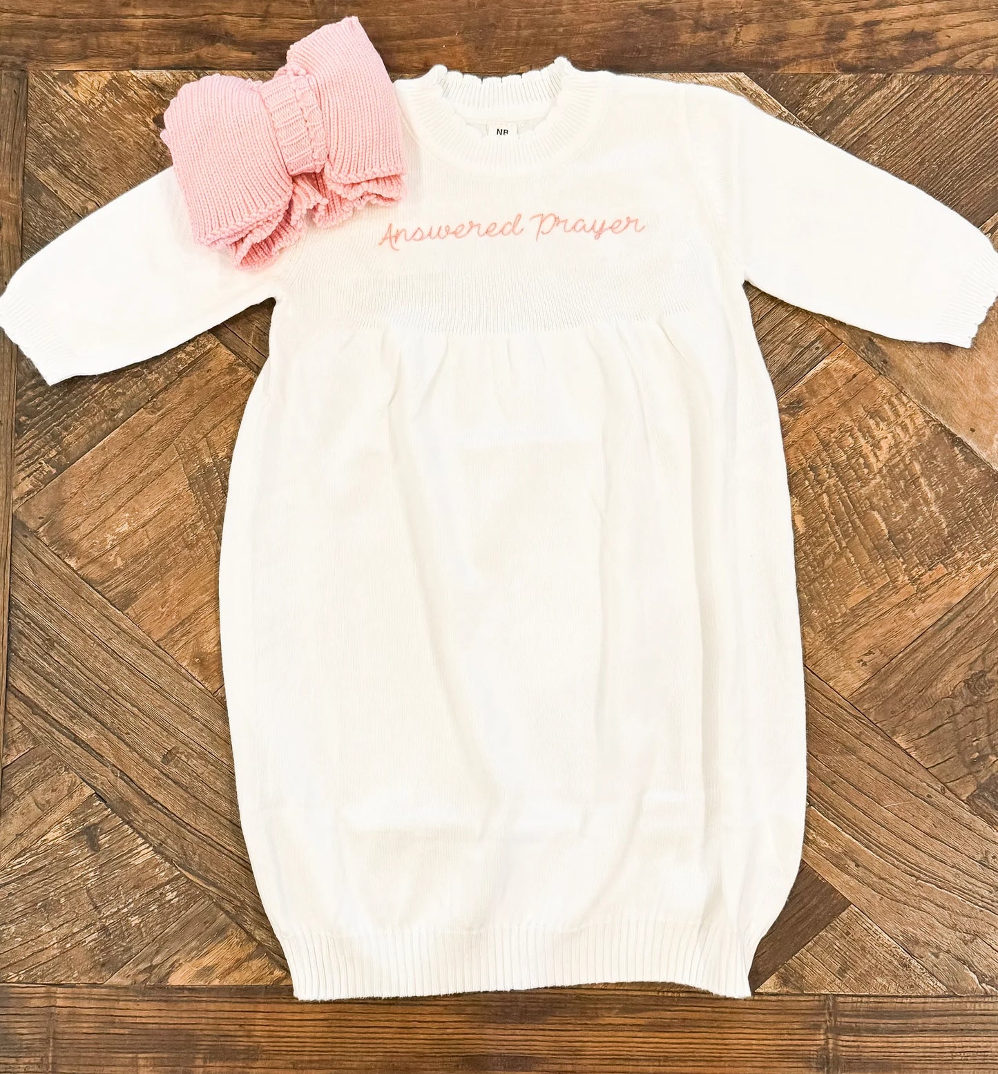 Scallop Knit Gown - Embroidery Included