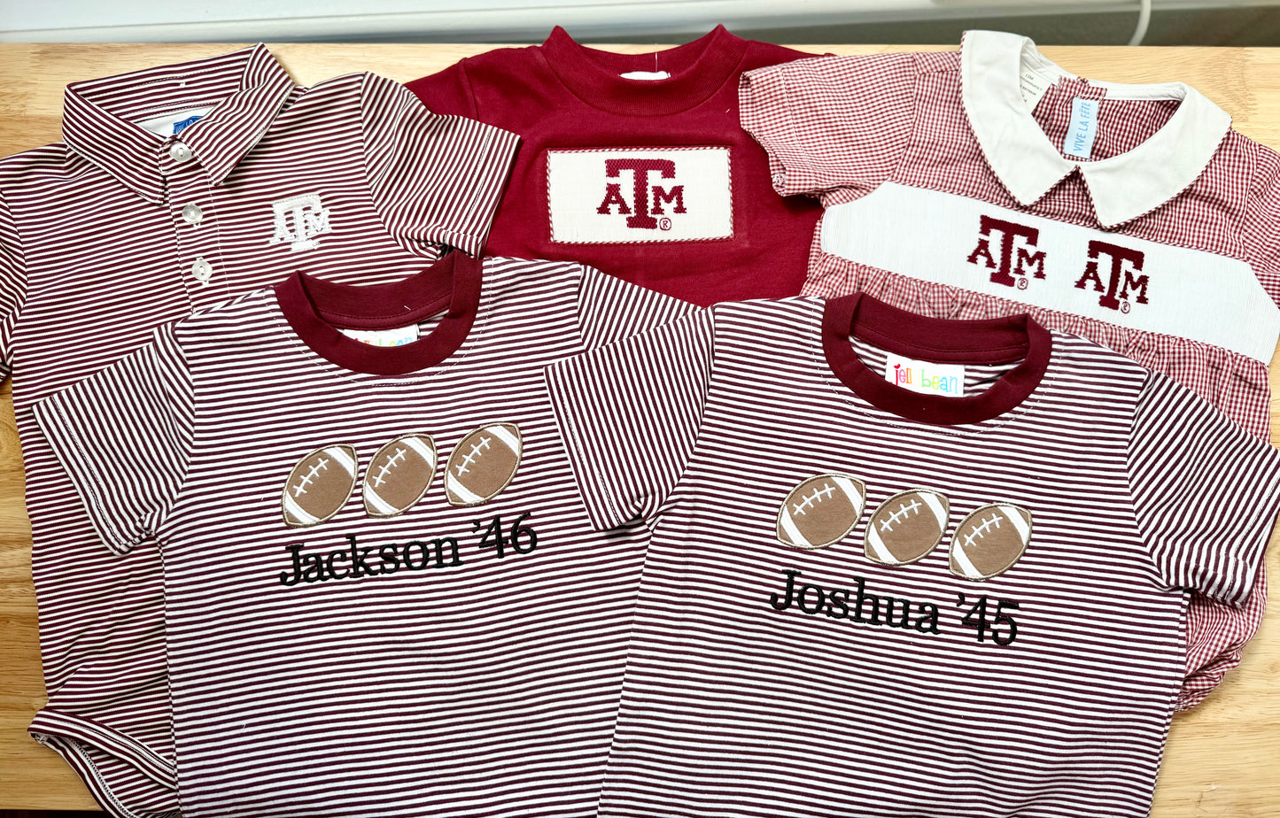 Striped Football T-Shirts