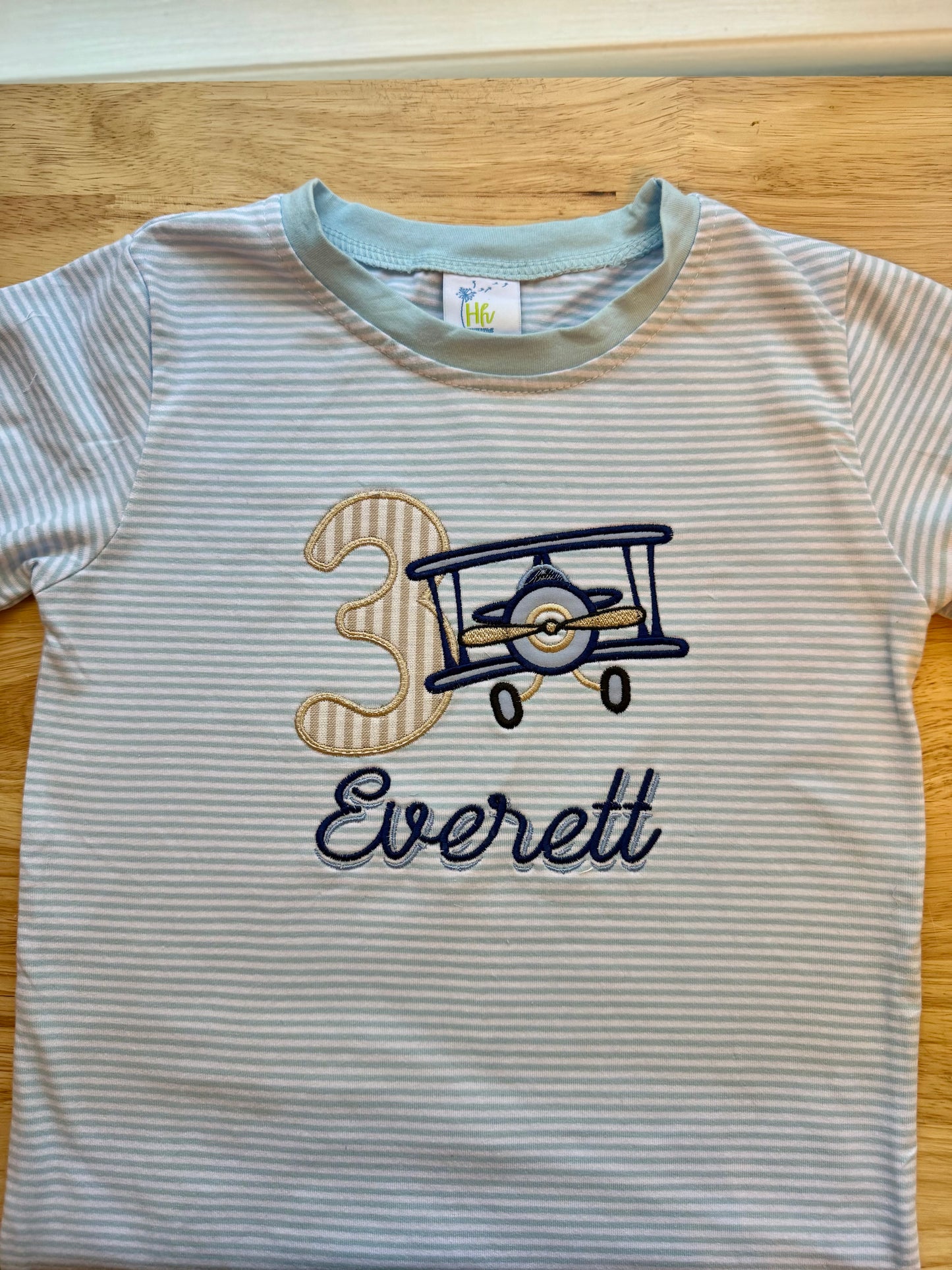 Striped Short Sleeve Shirt - Embroidery Included