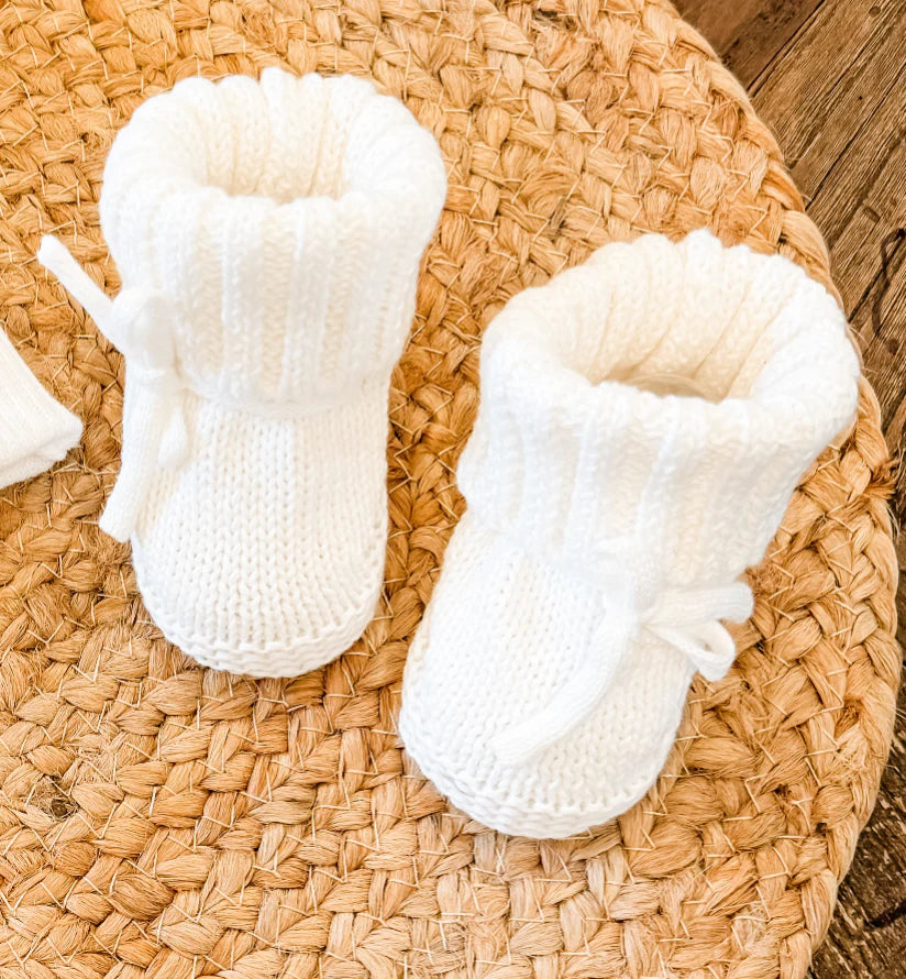 Knit Booties - Embroidery Included