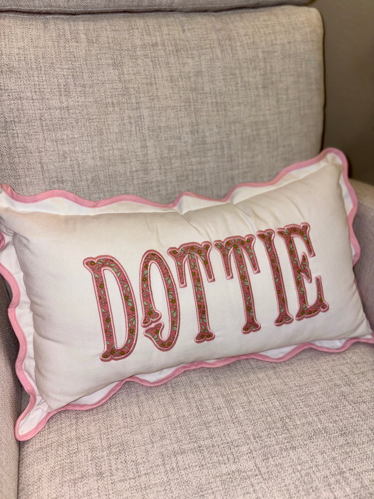 Scallop Applique Pillow Covers - Embroidery Included
