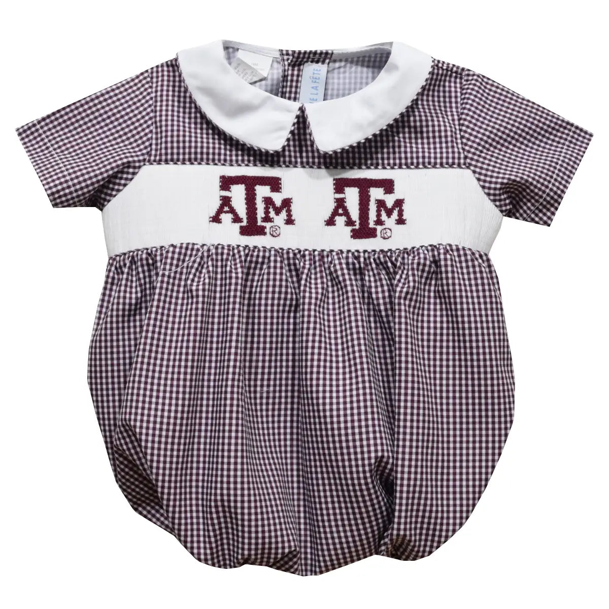 Texas A&M Smocked Gingham Bubble