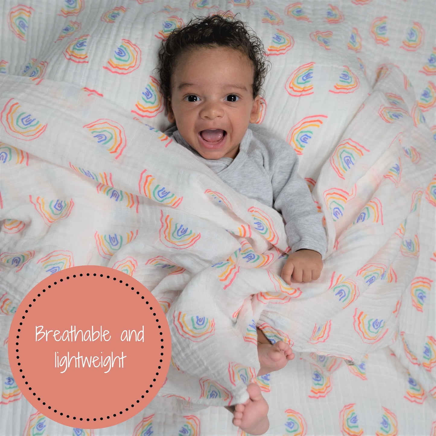 Rainbow Baby Swaddle Blanket