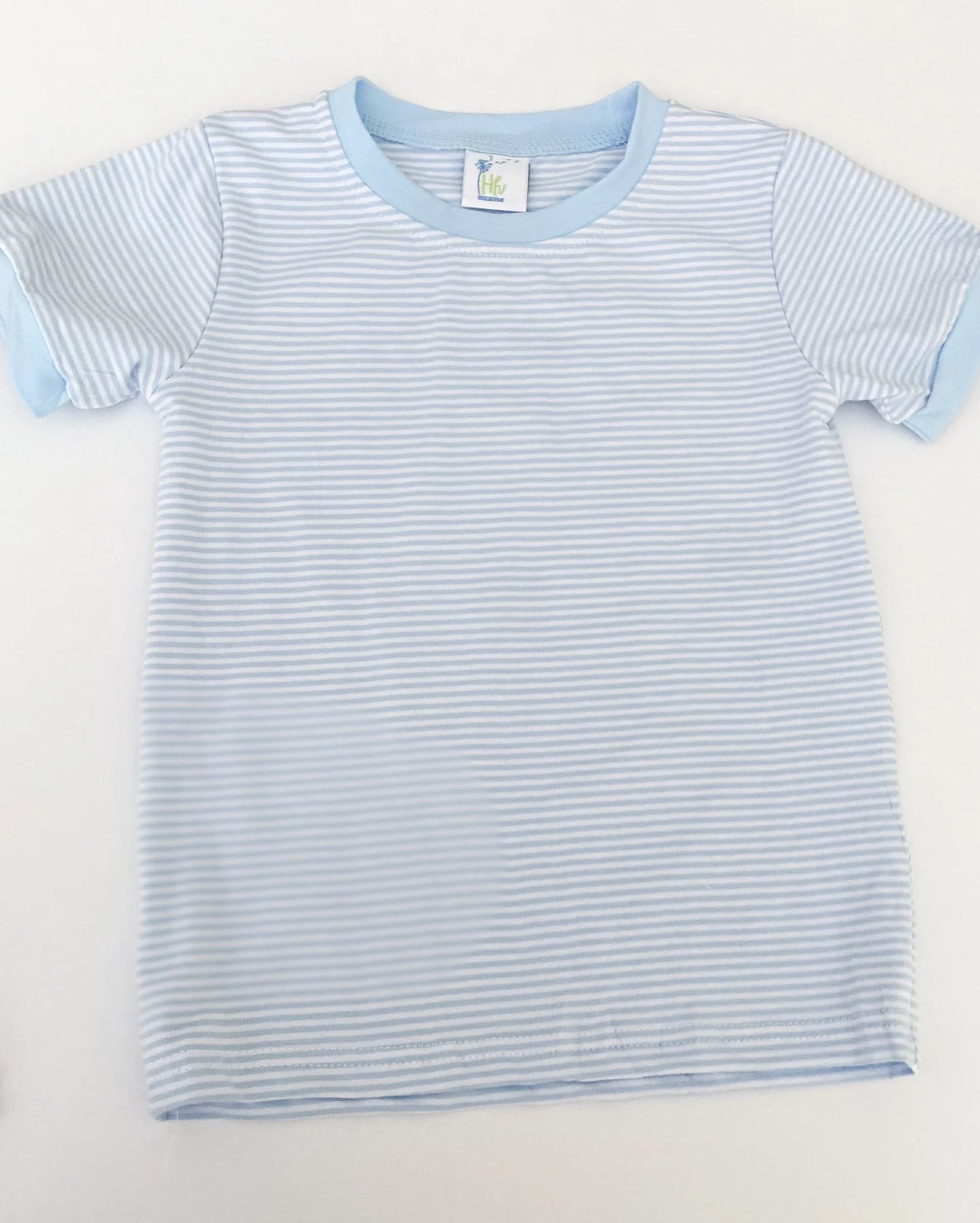 Striped Short Sleeve Shirt - Embroidery Included