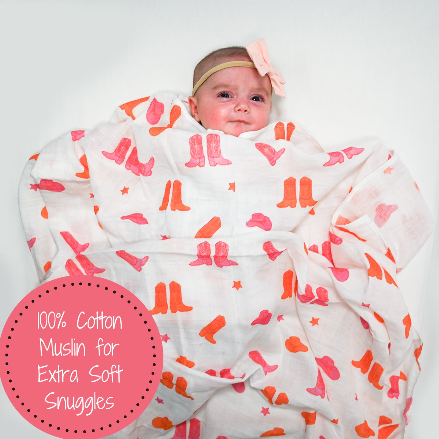 Pink Cowgirl Swaddle Blanket