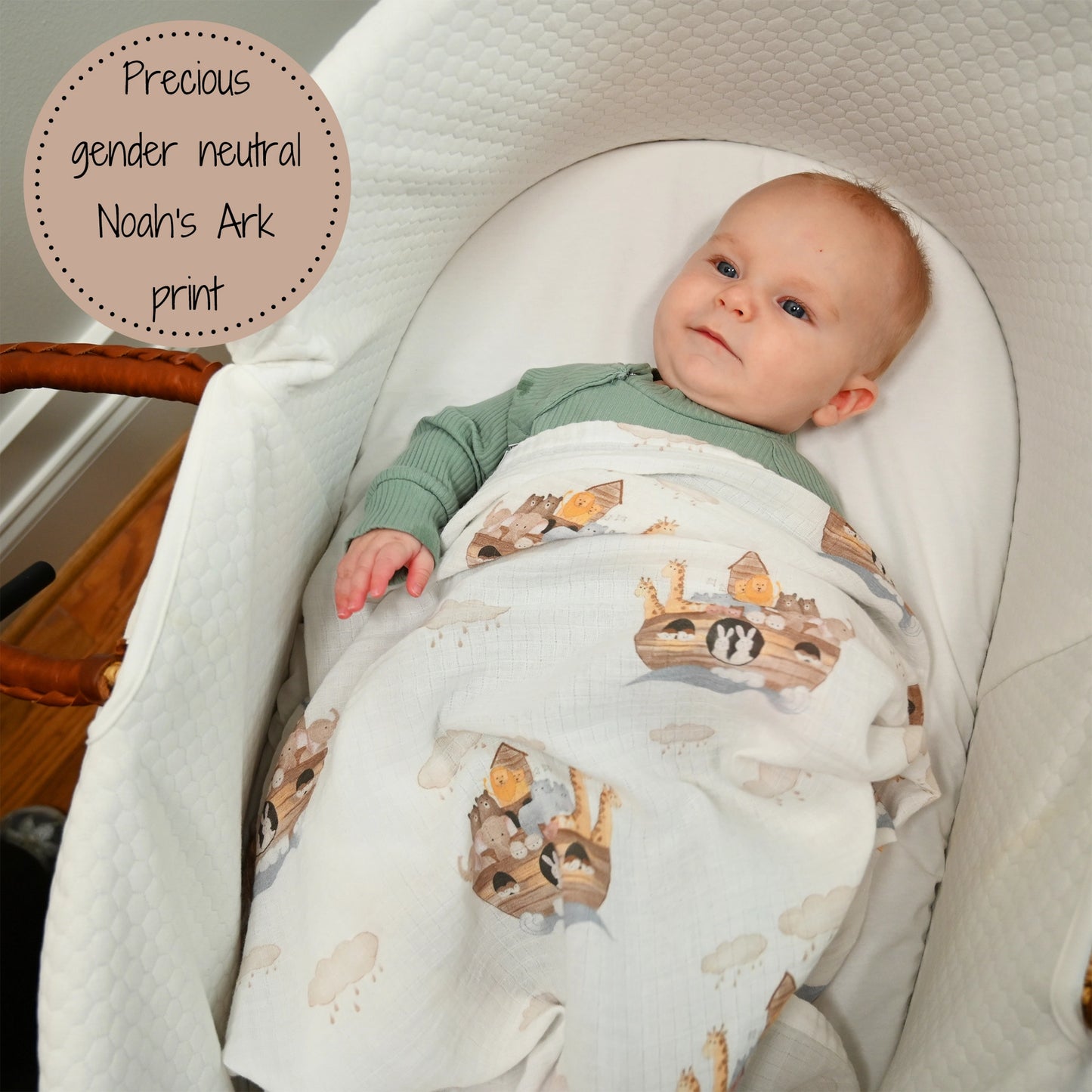 Noah's Ark Swaddle Blanket