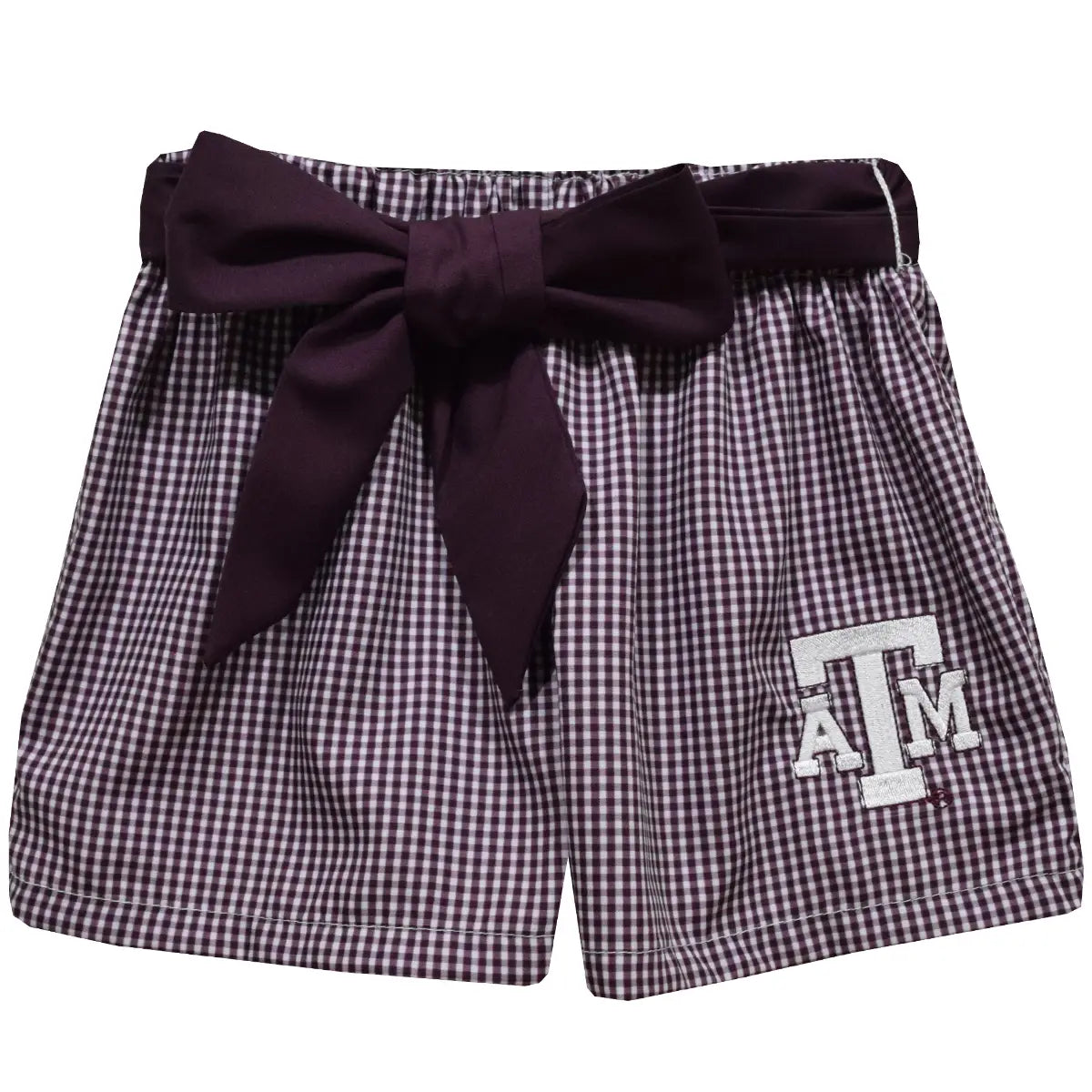 Texas A&M Embroidered Gingham Shorts