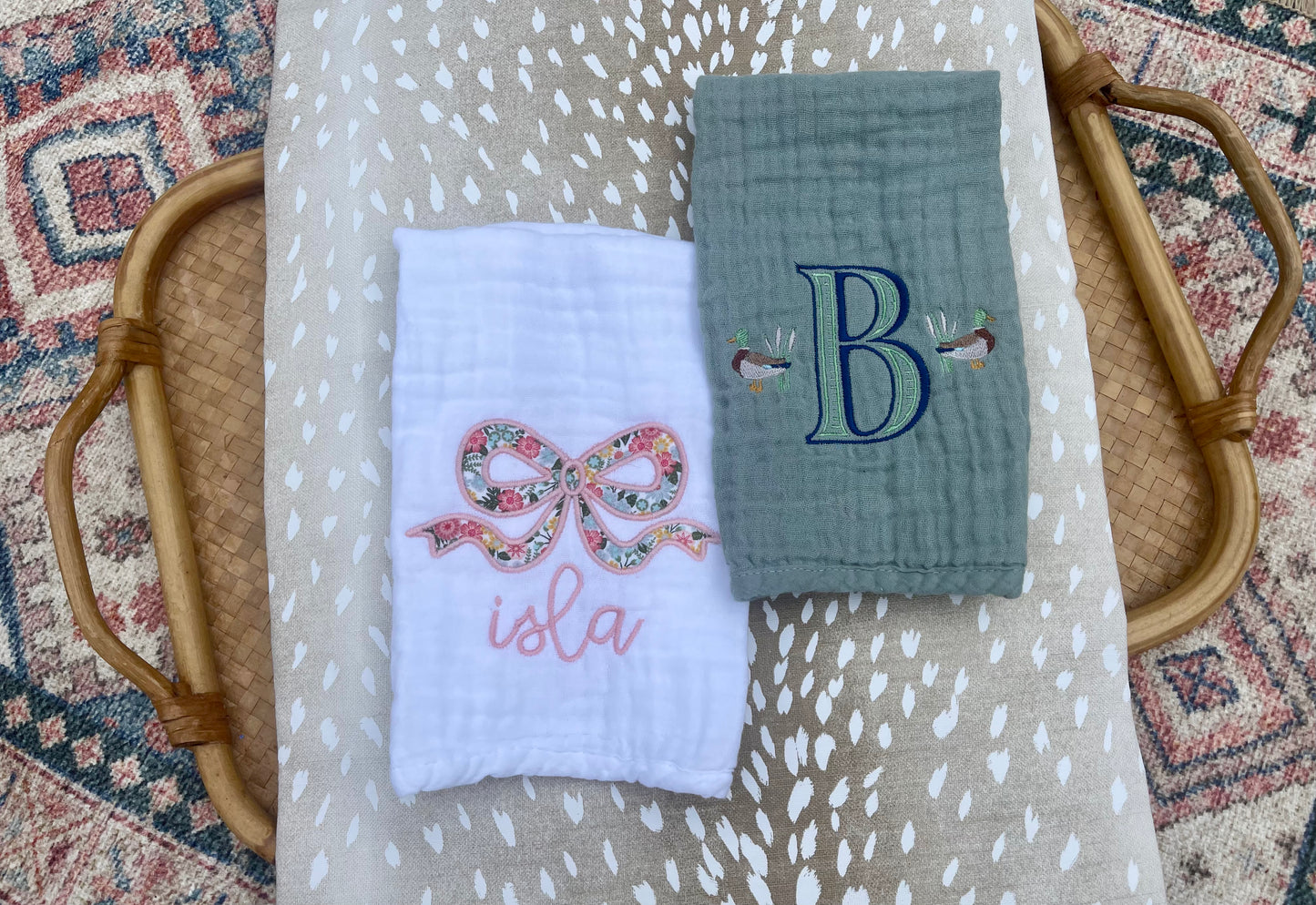 Burp Cloths - Embroidery Included