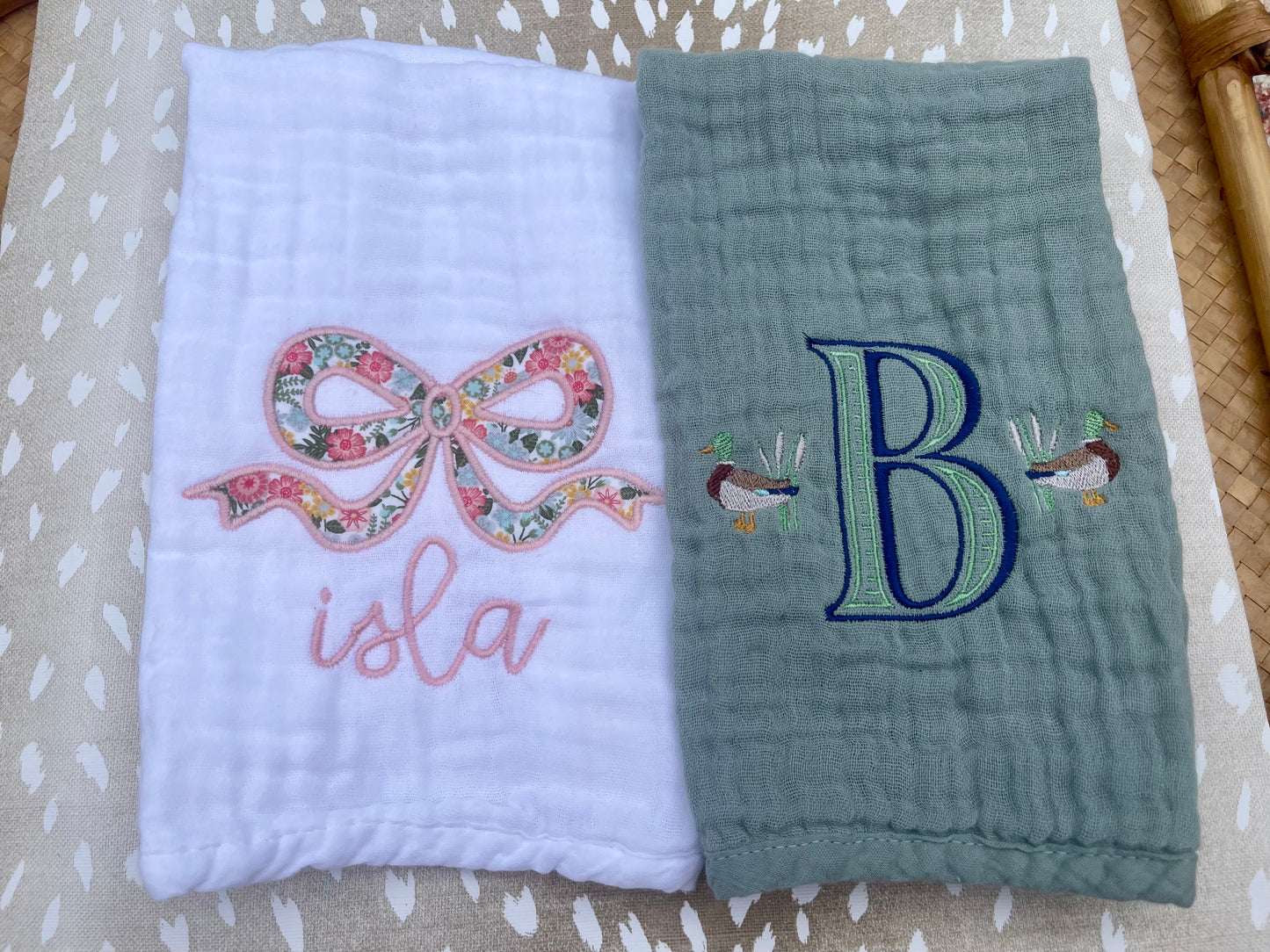 Burp Cloths - Embroidery Included