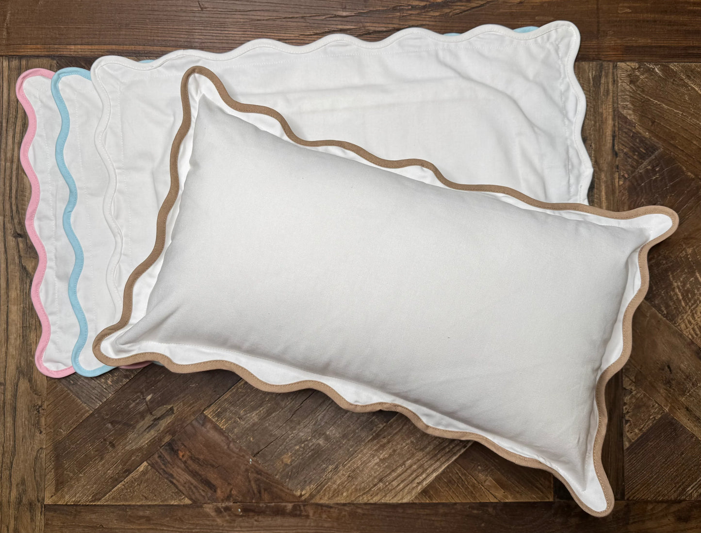 Scallop Applique Pillow Covers - Embroidery Included