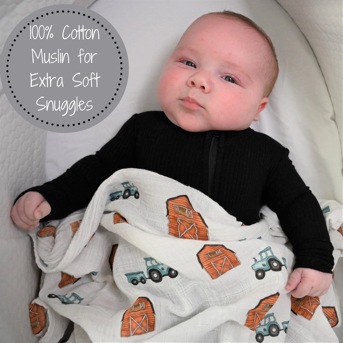 Farm Baby Swaddle Blanket