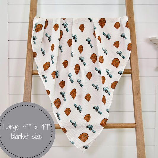 Farm Baby Swaddle Blanket